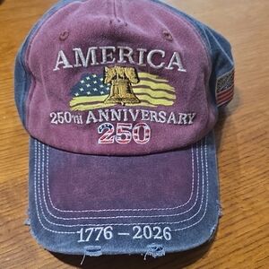 America 250th Anniversary Embroidered Cap - Red & Blue